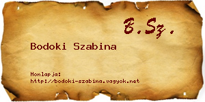 Bodoki Szabina névjegykártya